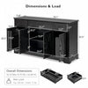 Ryan 55" Adjustable Storage Buffet Cabinet With Door Shelves And Coffee Bar Station - Black | Buffet De Rangement Ajustable Ryan 55" Avec Etageres A Portes Et Station Café - Noir