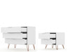 Rockefeller Mid-Century Modern 2-Piece Dresser Set in White | Ensemble de commodes 2 pieces Rockefeller style milieu du siecle en blanc
