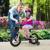 Costway 14" Kid's Bike With Training Wheels Adjustable Handlebar & Seat Handbrake Pink