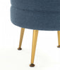 Bailey Mid-Century Modern Upholstered Accent Ottoman in Blue - Set of 2 | Lot de 2 poufs d’appoint Bailey style milieu du siecle moderne, rembourres, bleu