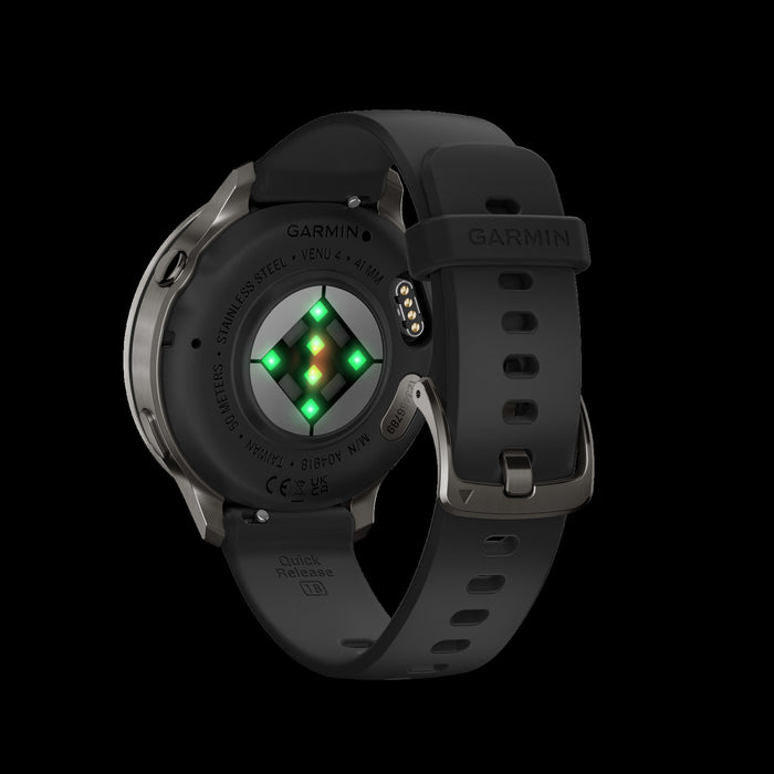 Garmin Venu 4 41mm Slate Black GPS Smartwatch - Training Wearable, Heart Rate, Stress Track, Workout Suggestions, Training Readiness, Mixed Sessions