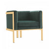 Paramount Modern Velvet Lounge Chair in Forest Green - Set of 2 | Fauteuil lounge moderne en velours Paramount vert foret - Lot de 2