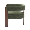 Olivia Velvet Upholstered Accent Armchair with Barrel Back Design and Rubber Wood Frame,Green Accent Chair | Olivia Fauteuil d’appoint rembourre en velours avec dossier cylindrique et structure en bois de caoutchouc, vert
