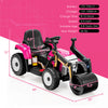 Costway Kids Ride On Road Roller 12v Electric Tractor Remote W/ Music & Led Light Pink