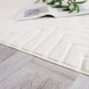 Velvet Cream Circles Washable Shag Area Rug 8'x10' Indoor Area Rug | Tapis Lavable A Poils Longs En Velours Creme A Motifs Circulaires 8'x10'
