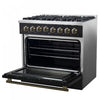 Forno Galiano 36" Dual Fuel Gas Range, Black, 5.36 cu.ft. - FFSGS6156-36BLK | Cuisiniere a double combustible Galiano de 36 po, noire, 5,36 pi³ - FFSGS6156-36BLK