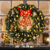 HOMCOM 36 Inch Pre-Lit Christmas Wreath, Artificial Xmas Wreath, Green
