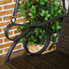 Outsunny 2-person Wicker Porch Swing Hanging Swing Bench With Steel Chains|Outsunny Banc De Balancoire Suspendu En Osier Pour 2 Personnes Avec Chaines