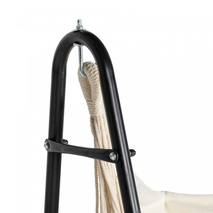 Outsunny Hammock Chair With Stand, Hammock Swing W/ Side Pocket, White