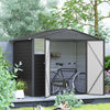 Outsunny 8' X 6' Outdoor Storage Shed, Metal Tool Shed, Dark Grey