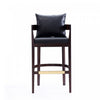 Ritz Mid-Century Modern Wood Upholstered Barstool in Black - Set of 3 | Tabouret de bar en bois rembourre style mid-century Ritz noir - Lot de 3