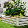 Outsunny 4' x 2' x 1' Raised Garden Bed, Galvanized Planter Box Silver