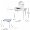 HOMCOM Dressing Table Vanity Table Set Make Up Table with Mirror & Stool
