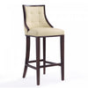 Fifth Avenue Traditional Wood Upholstered Barstool in Cream - Set of 2 | Tabouret de bar traditionnel en bois avec assise rembourree creme Fifth Avenue - Lot de 2