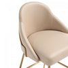 Gracie Modern Metal Upholstered Counter Stool in Tan and Gold - Set of 2 | Tabouret de comptoir moderne en metal Gracie, rembourre, coloris beige et dore - Lot de 2