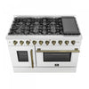 Forno Galiano 48" White Gas Range, 4.32 cu.ft- FFSGS6444-48WHT | Cuisiniere a gaz blanche Galiano 48 pouces, 4,32 pi³ – FFSGS6444-48WHT