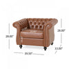 Gibbon Comfy Faux Leather Upholstery Arm Chair With Tufted Back,brown Accent Chair | Gibbon Fauteuil Confortable Avec Revetement En Similicuir Et Dossier Capitonne, Marron