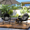Outsunny Hammock Camping Chair Set Of 2 With Adjustable Back, Cup Holder