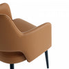 Tremont Modern Metal Vegan Leather Armchair in Saddle | Fauteuil moderne Tremont en metal et cuir vegetalien couleur selle