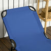 Outsunny Folding Outdoor Lounge Chair Set Of 2, Adjustable Backrest, Blue