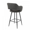 LumiSource Margarite Grey Faux Leather Contemporary Counter-Height Stool - Set of 2|Tabouret contemporain Margarite de hauteur comptoir en similicuir gris - ensemble de 2