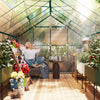 Outsunny Greenhouse Polycarbonate Garden Greenhouse with Roof Vent, Green