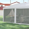 Outsunny 10' X 28' Party Tent Outdoor Canopy Garden Sun Shade With 8 Mosquito Mesh Netting And Zippe|Outsunny Tente De Reception 10' X 28' Gazebo Avec 8 Filets A Mailles, Blanc