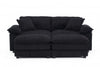 Liam 84.6" Comfortable Cloud Modular Sofa with Corduroy Upholstered,Black  | Liam Canape modulaire confortable Cloud 84,6" avec revetement en velours cotele, Noir