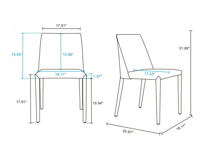 Paris Modern 6-Piece Dining Chair Set in Coral