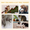 Pawhut 94"-102" Huge Cat Tree Ceiling High Cat Condo Scratching Post Activity Center Multi-level Pla|Pawhut 94 "-102" Enorme Arbre A Chat A Plusieurs Niveaux Du Plafond Au Sol. Griffoir Centre D'activi