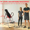 Soozier Inversion Table, Heavy Duty Folding Inversion Table with Adjustable Ankle Lock and Safety Belt, Portable Decompression Back Stretcher Machine for Pain Relief Therapy, Red