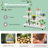 Costway 4-tier Rolling Flower Rack Wood Plant Stand Casters 12 Pots Bonsai Display Shelf