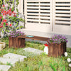 Outsunny Raised Garden Bed Plant Stand Wooden Garden Planter & Bench