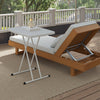 Outsunny Portable Patio Side Table, Adjustable Outdoor Side Table, White