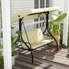 Outsunny 3 Seater Patio Swing Chair With Canopy Convertible Porch Swing Bed