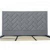 Crosby Modern Upholstered Velvet King Bed in Gray | Lit king moderne Crosby en velours gris capitonne