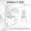 Ava Modern Diamond Grid Pattern Dining Chair Set (4-Pack) with Fireproof Leather and Metal Frame,White  | Ensemble de chaises de salle a manger modernes Ava avec motif de grille en diamant (lot de 4), cuir ignifuge et cadre en metal, blanc