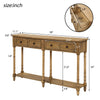 Phyllis Solid Wood Console Table With Drawers And Bottom Shelf - Old Pine | Table Console Phyllis En Bois Massif Avec Tiroirs Et Etagere Inferieure - Pin Ancien
