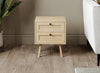 End Table With 2 Drawers - Natural Brown Wood Look | Table de bout avec 2 tiroirs - apparence de bois brun naturel
