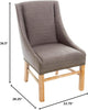Lance Nailhead Trim Upholstered Fabric Dining Chair - Brown, Grey | Chaise De Salle A Manger Lance En Tissu Tapisse Avec Clous Decoratifs - Brun, Gris