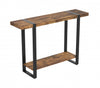 47” Console Table With 1 Shelf - Reclaimed Wood Look With Black Metal | Console de 47 po avec 1 tablette - apparence de bois recyclé avec métal noir