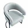 Augusta Modern Metal Vegan Leather Dining Chair in Light Gray - Set of 6 | Chaise de salle a manger Augusta moderne en metal et cuir vegetalien gris clair - Lot de 6