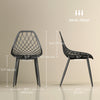 HOMCOM Plastic Dining Chairs Set of 4 Kitchen Chairs, Black