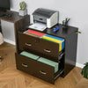 Vinsetto 2-drawer File Cabinet With Lock And Hanging Bar|Vinsetto Classeur A 2 Tiroirs Avec Serrure Et Barre De Suspension