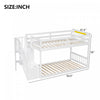 Liam Floor Bunk Bed with Ladder and Storage,Twin over Twin,White Twin Bed | Lit superpose Liam au sol avec echelle et rangement, simple sur simple, blanc