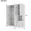 Lydia 47.2" 2-doors Wooden Wardrobe Storage With Shelves And 3 Drawers - White | Armoire De Rangement Lydia En Bois De 47,2" Avec 2 Portes, Etageres Et 3 Tiroirs - Blanche
