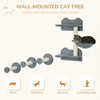 Pawhut 4pcs Cat Wall Shelf With Scratching Posts, Hammock, Setps, Platforms, Cat Shelves For Relaxin|Pawhut Lot De 4 Etageres Murales Pour Chat Avec Griffoirs, Hamac, Marches, Plateformes, Mobilier Mur