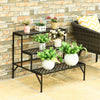 Costway 3 Tiers Metal Plant Stand Ladder Flower Pot Rack Decorative Planter Holder