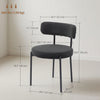HOMCOM Dining Chairs Set of 4 Kitchen Chairs with Steel Legs, Black