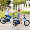 Costway 16" Led Lighted Kids Bike With Adjustable Seat Coaster Brake Training Wheels Blue